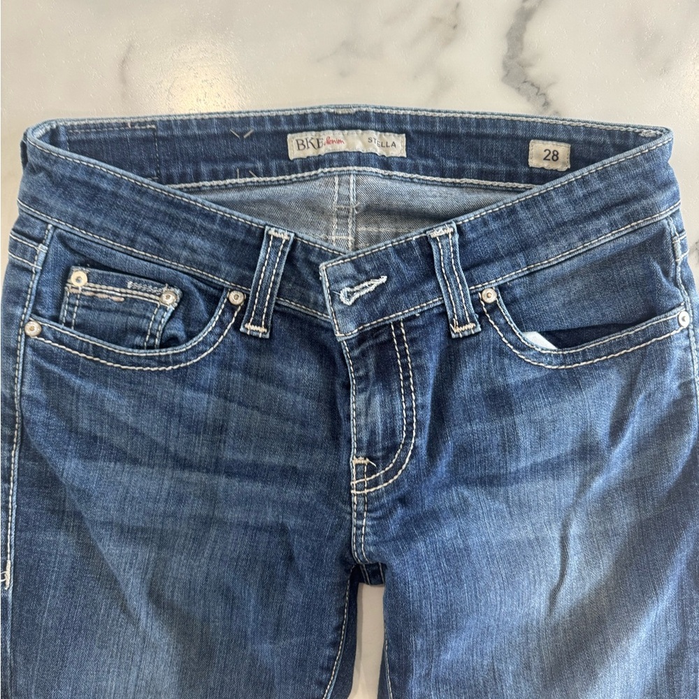 BKE Skinny Blue Jeans with Lived-In Look